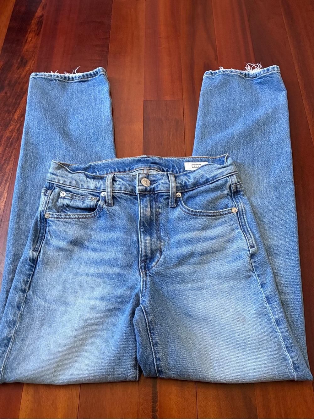 AYR Women’s The Ya Ya Straight Leg Jeans Light Blue Wash Size 25 L